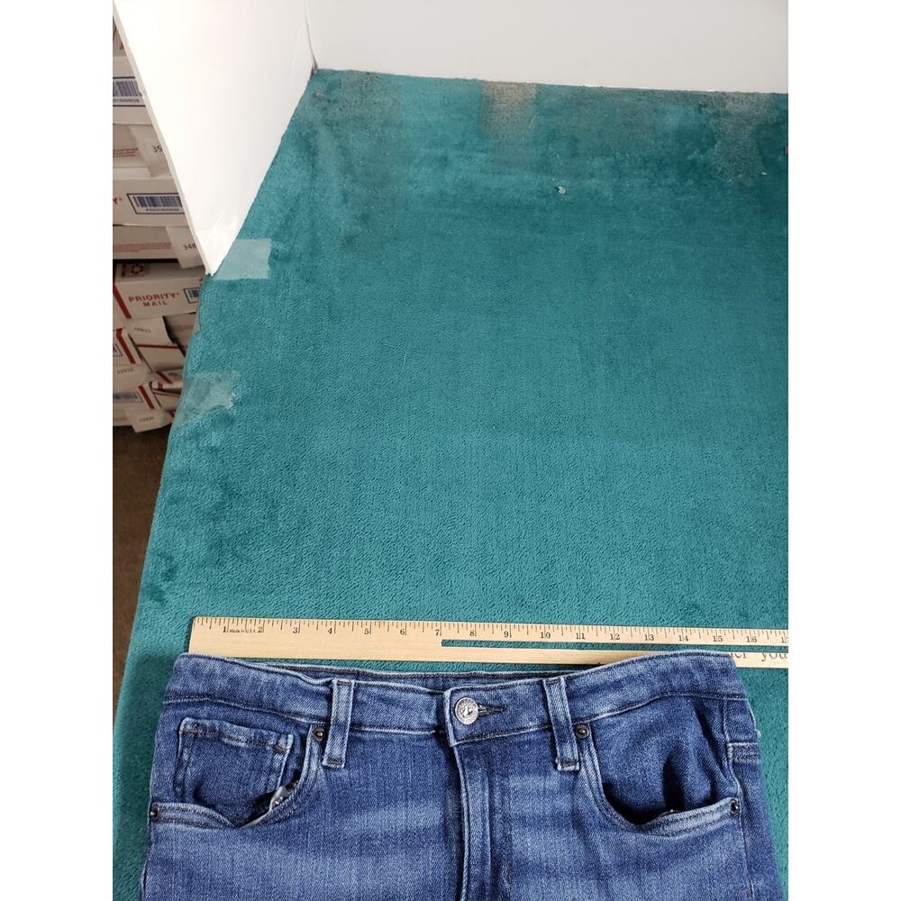 Buffalo Jeans Sz 31 Womens Blue Denim Stretch Pants Mid Rise Alexa Slim Straight - Picture 10 of 14
